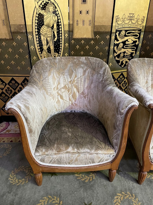 Coppia di Poltrone Bergère Epoca Art Déco