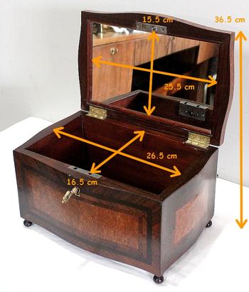 Piccola Scatola in Legno Impiallacciato, Epoca Napoleone III - XIX