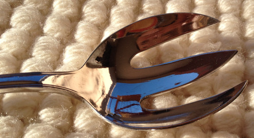 Cutlery for serving salad in silver metal model "Boréal" Christofle goldsmith