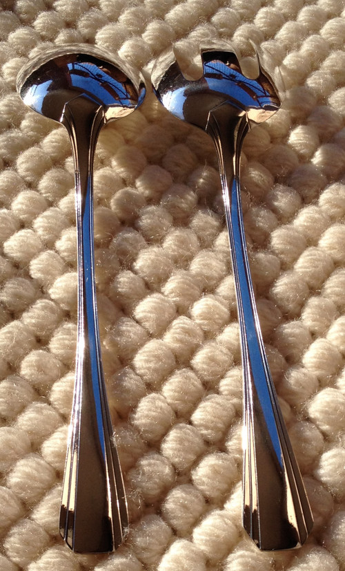 Cutlery for serving salad in silver metal model "Boréal" Christofle goldsmith