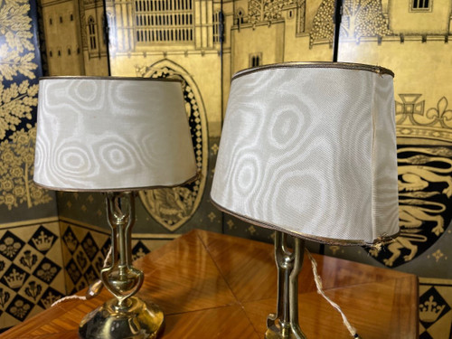Paire De Lampes à poser en laiton