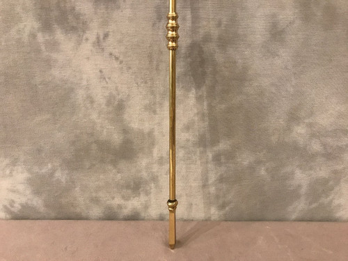 Beautiful large poker in polished and varnished brass from the 19th century
