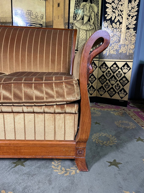 Divano letto in stile impero con collo di cigno
