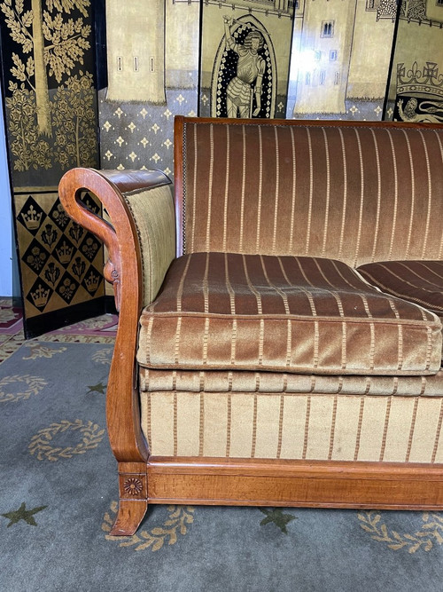 Divano letto in stile impero con collo di cigno