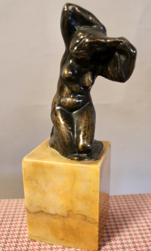 Bronzo di Léon Ernest Drivier "Bagnante che si lega i capelli"