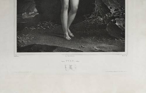 Mythologie Grecque Psyché  Lithographie d'Après Claude Marie Dubufe 19ème