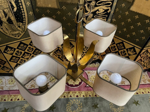 Lampadario in ottone 1970