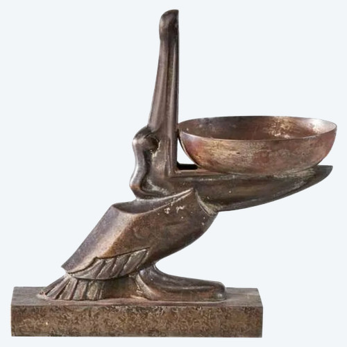 Edgar BRANDT (1880-1960) Leere Taschen „PÉLICAN“ Signiert hohl