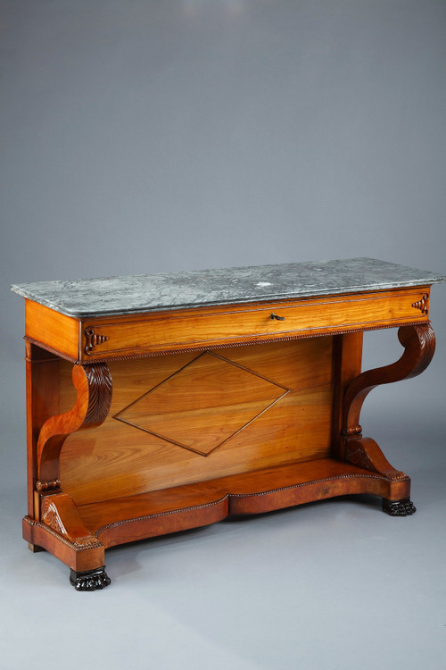 Large console en merisier, XIXème siècle