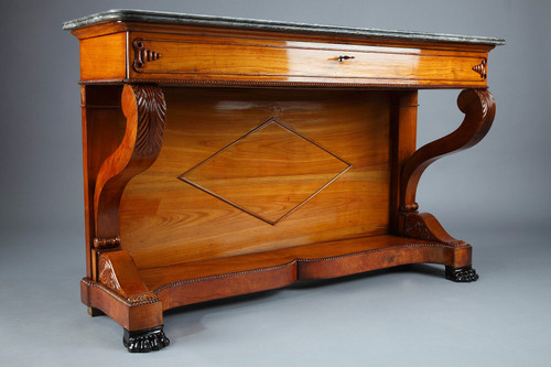Large console en merisier, XIXème siècle