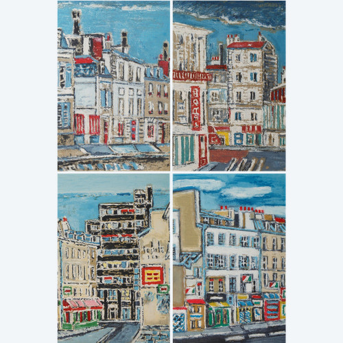 Four engravings of Paris by Orfeo Tamburi for the series Paris 20+1