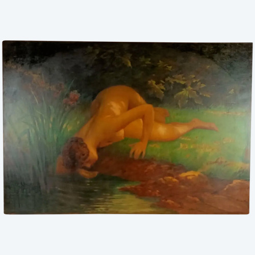 Jules Coulange Lautrec (1861-1950) Importante huile sur toile signée Art Nouveau