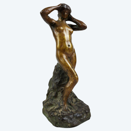 Georges LAETHIER (1875-1955) "Nudo femminile" Stampa in bronzo con doppia patina Firmata