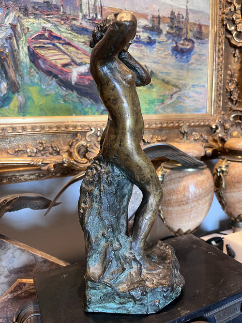 Georges LAETHIER (1875-1955) "Female nude" Bronze print with double patina Signed