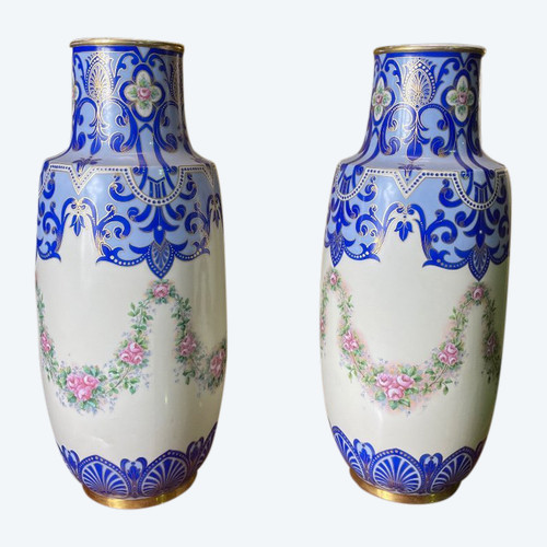 Paire De Vases Limoges