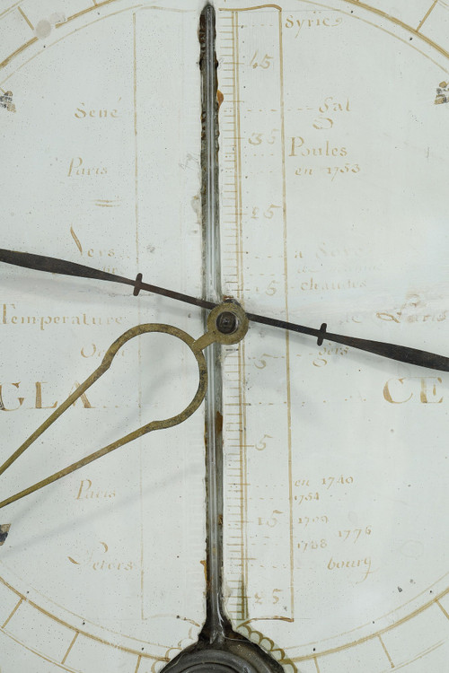 Barometer-thermometer in gilt wood, Louis XVI period
