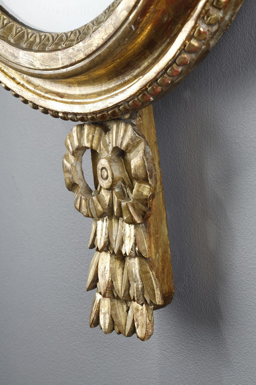 Barometer-thermometer in gilt wood, Louis XVI period