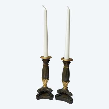 Pair of restoration period candlesticks circa 1840