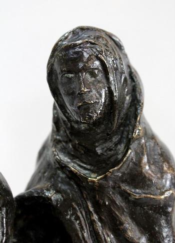 Bronzo con patina marrone, "Il bambino e il cieco", di B. Girardet - Inizio XX secolo
