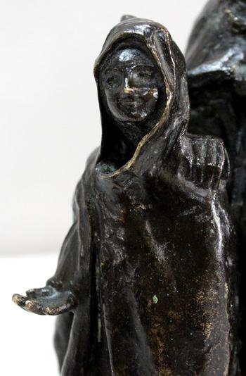 Bronzo con patina marrone, "Il bambino e il cieco", di B. Girardet - Inizio XX secolo