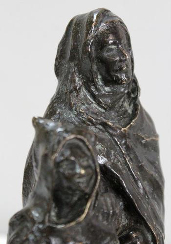 Bronzo con patina marrone, "Il bambino e il cieco", di B. Girardet - Inizio XX secolo