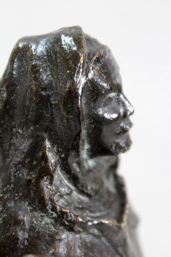 Bronzo con patina marrone, "Il bambino e il cieco", di B. Girardet - Inizio XX secolo