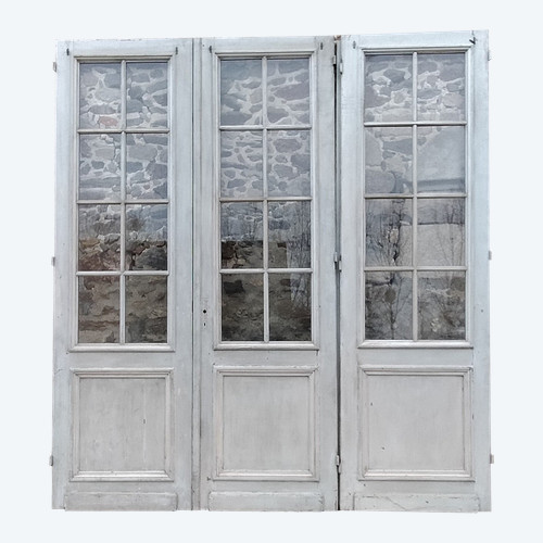 Harmonious Bay Window 3 Old French Doors Room Separation Glass Partition