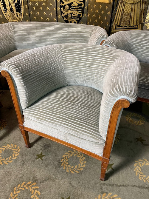 Salon Art Déco / Canapé Et 4 Fauteuils