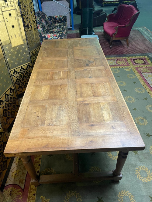 Farm Table Oak Parquet Top