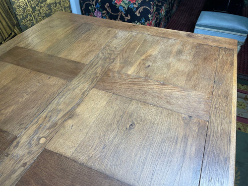 Farm Table Oak Parquet Top