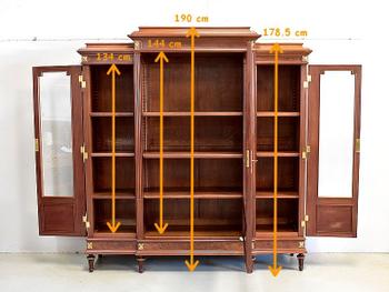 Libreria in mogano, stile Luigi XVI - Fine XIX secolo