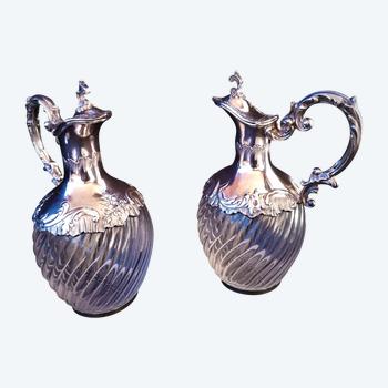 Lovely pair of ewer late nineteenth goldsmith Vaguer