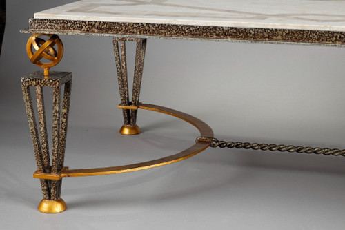 Table basse dans le goût de Gilbert Poillerat 