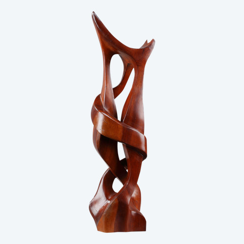 Sculpture en bois exotique "Tango", signée R. Combellas 