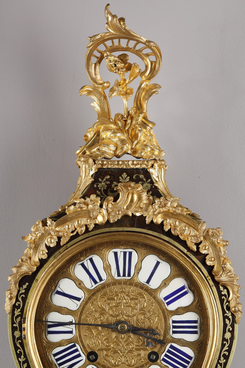 Cartel and its console in Boulle marquetry and gilt bronze,  Louis XV Period