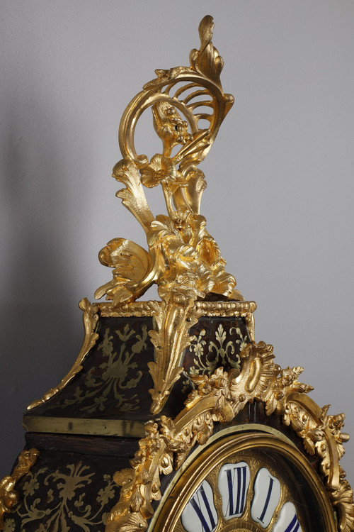Cartel and its console in Boulle marquetry and gilt bronze,  Louis XV Period