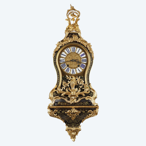 Cartel and its console in Boulle marquetry and gilt bronze,  Louis XV Period
