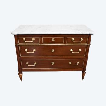 Mahogany chest of drawers, Louis XVI period - Late 18th century