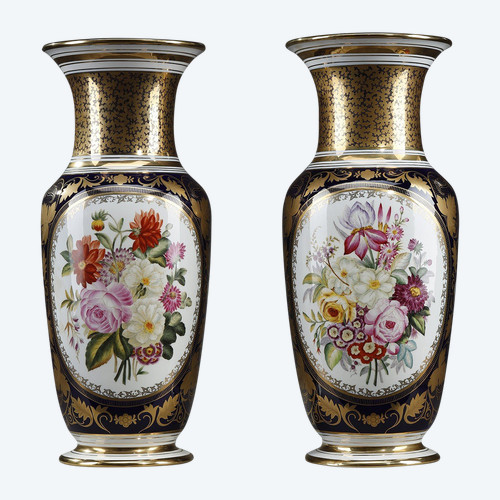 Pair of porcelain vases from Bayeux