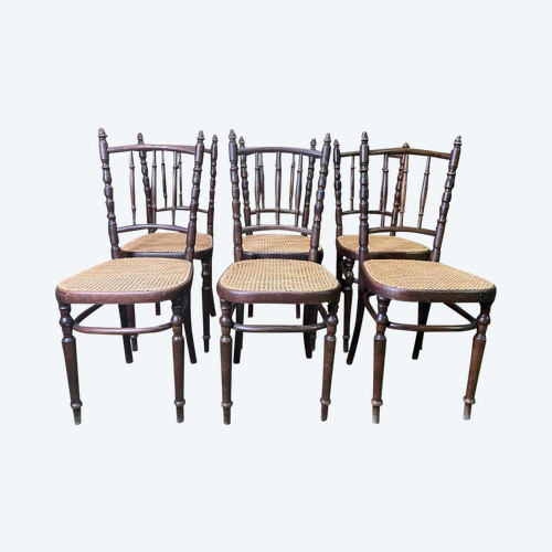 Suite Of 6 Fischel Cane Bistro Chairs