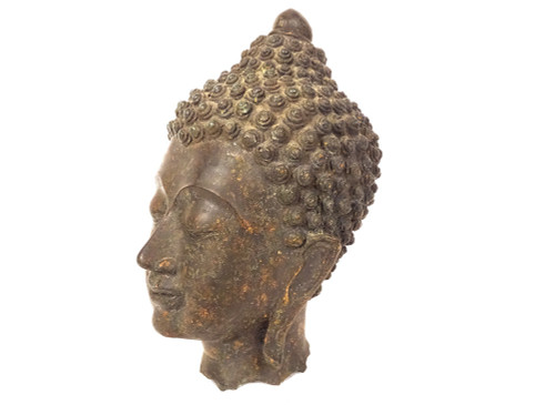 Bronze Sculpture Buddhist Statue Buddha Head Thailand XVIIth XVIIIth