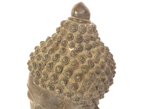 Bronze Sculpture Buddhist Statue Buddha Head Thailand XVIIth XVIIIth