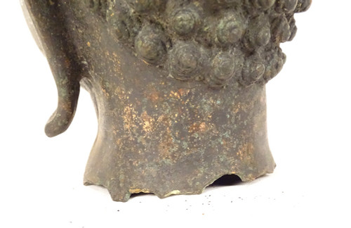 Bronze Sculpture Buddhist Statue Buddha Head Thailand XVIIth XVIIIth