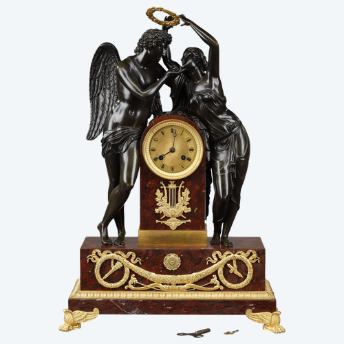 Cupid and Psyche clock after Claude Michallon