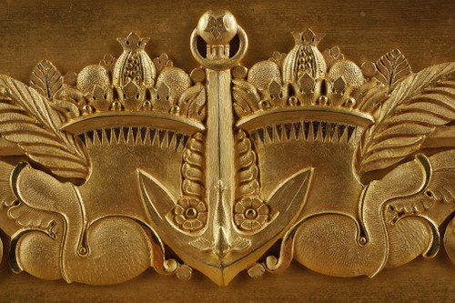 Restoration period Clock in gilt bronze with a young woman