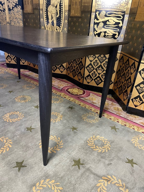 Napoleon III Scandinavian Blackened Wood Table