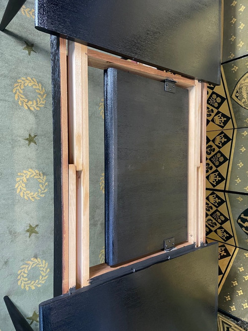 Napoleon III Scandinavian Blackened Wood Table