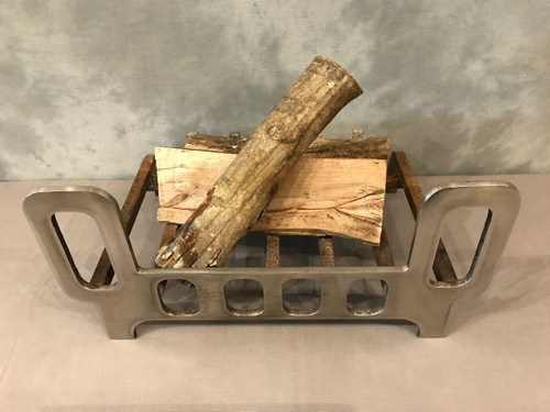 Beautiful chrome interior fireplace grill circa 1970