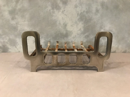 Beautiful chrome interior fireplace grill circa 1970