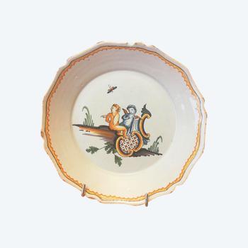 Earthenware plate: Nevers 18th century.